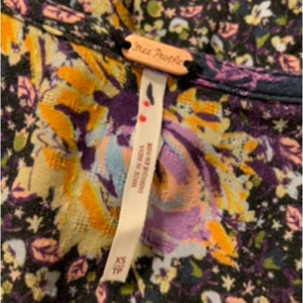 NWOT Free People Marais Printed Midi Dress Floral Hi Lo Black Purple Gold Pink - Picture 10 of 10